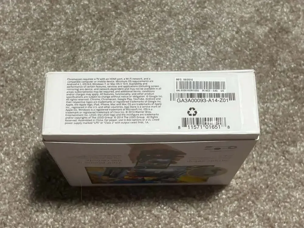 Google Chromecast 2nd Generation TV Streaming Device Black